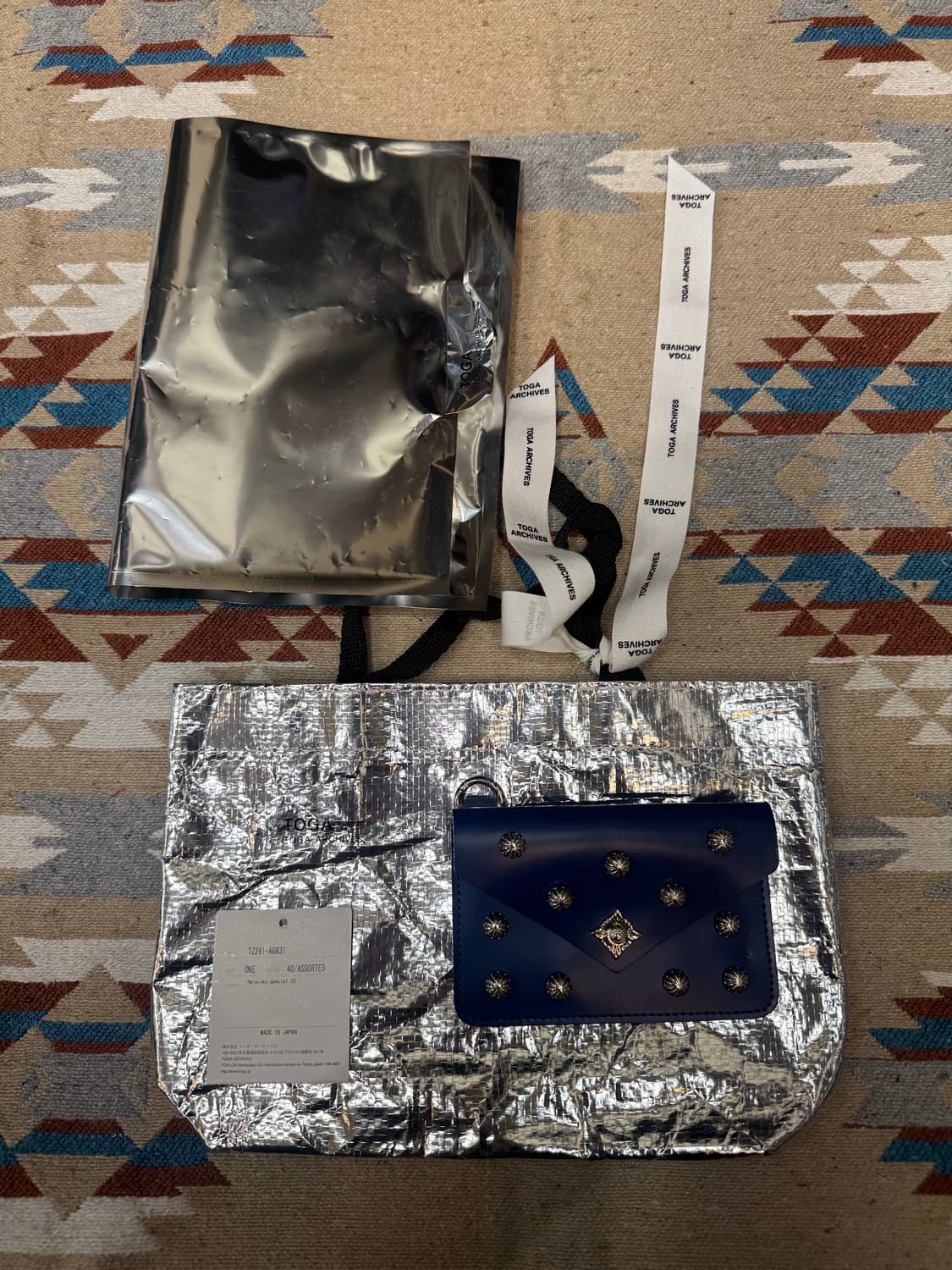 [OS] 토가 아카이브 스터드 카드 지갑 네이비  상품이미지7