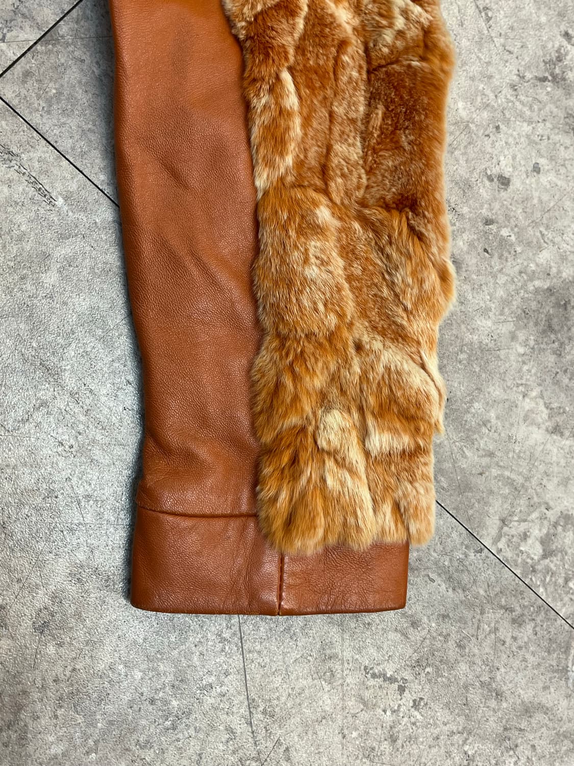 빈티지 토끼퍼 양가죽 레더 자켓 오렌지 88 #csz2549 상품이미지10