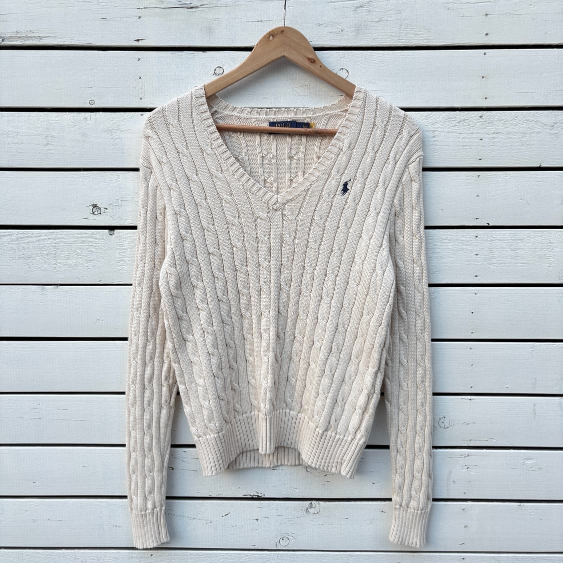 Polo 폴로 케이블 꽈배기 브이넥 니트 상품이미지1