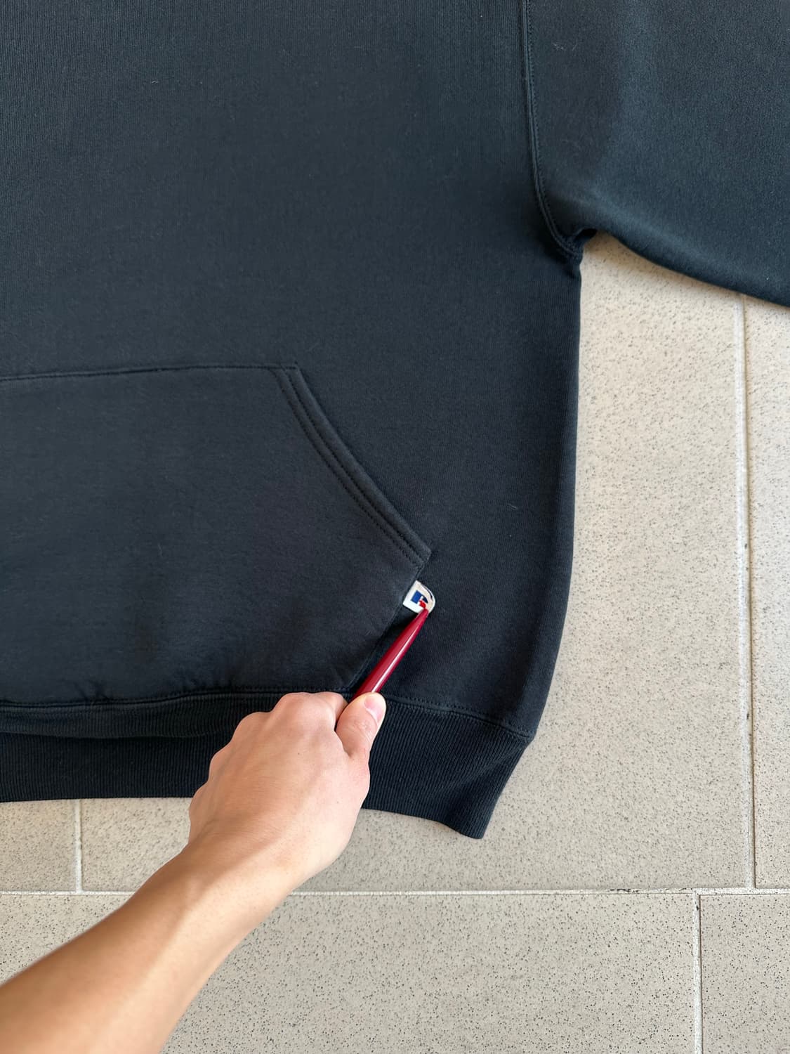 90s 빈티지 러셀 후드 블랙 M USA 상품이미지3