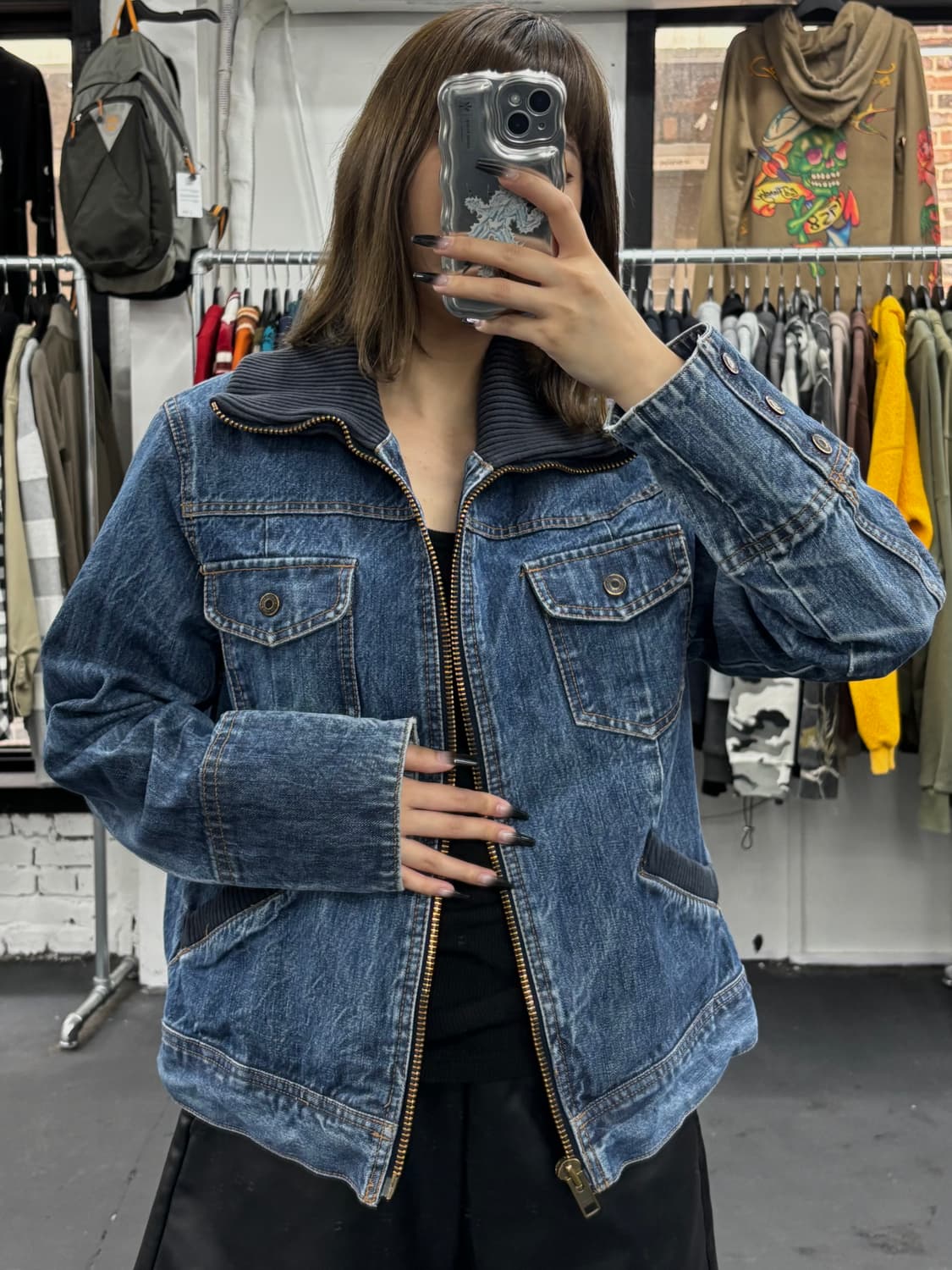 GAP 갭 하이넥 디테일 데님자켓 상품이미지2