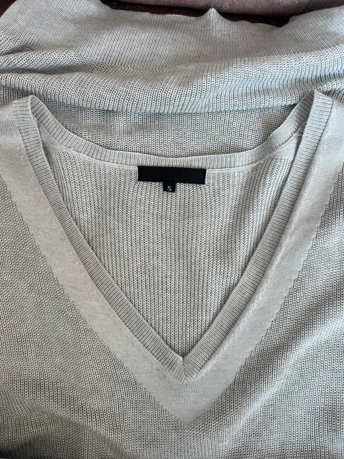 iCB 여성 그레이 브이넥니트 코튼니트 상품이미지5