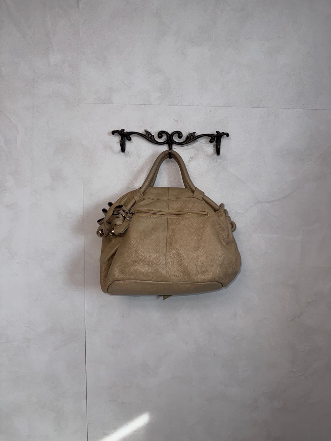 Beige shirring ribbon hand bag 상품이미지4