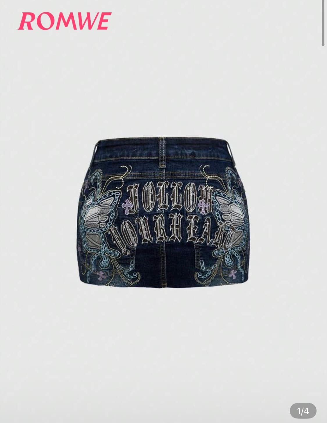 롬위 y2k 자수스커트 상품이미지1