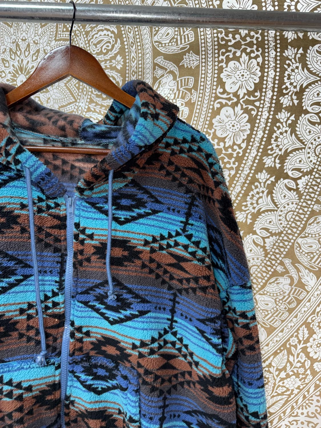 빈티지 에스닉 나바호 후드 후리스 자켓 상품이미지4