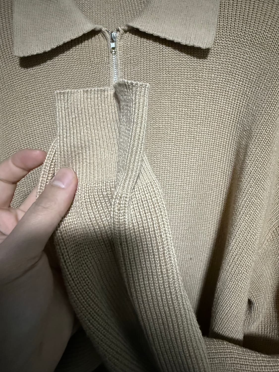 카라넥 하프집업 니트 베이지 xl 상품이미지2