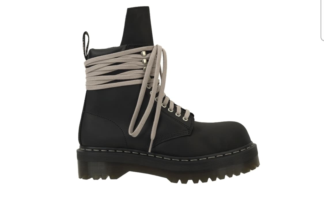 닥터마틴 x 릭 오웬스 쿼드 솔 스틸 토 부츠 블랙 상품이미지1