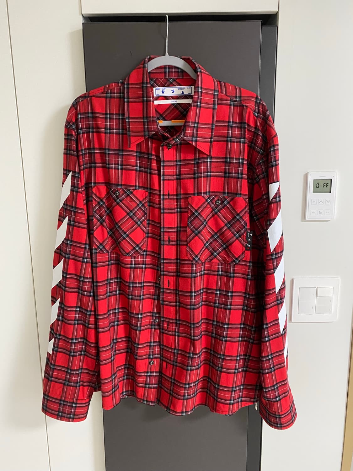 Off-White 빨간색 체크 셔츠 xxl 상품이미지1