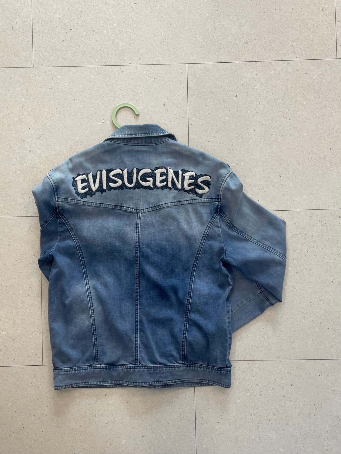 에비수 비대칭 데님자켓 상품이미지2