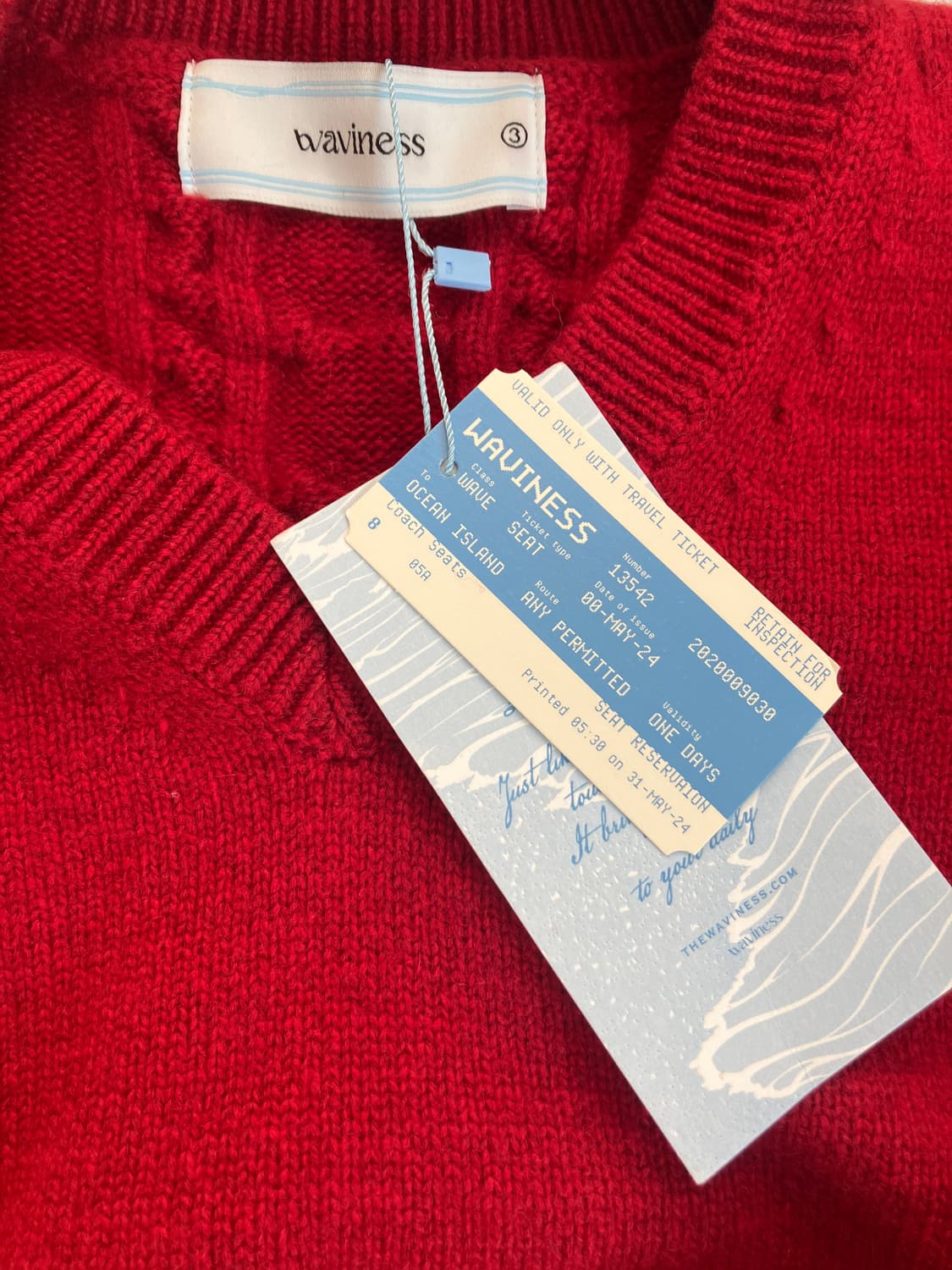 웨이비니스 레드 브이넥 니트 상품이미지4