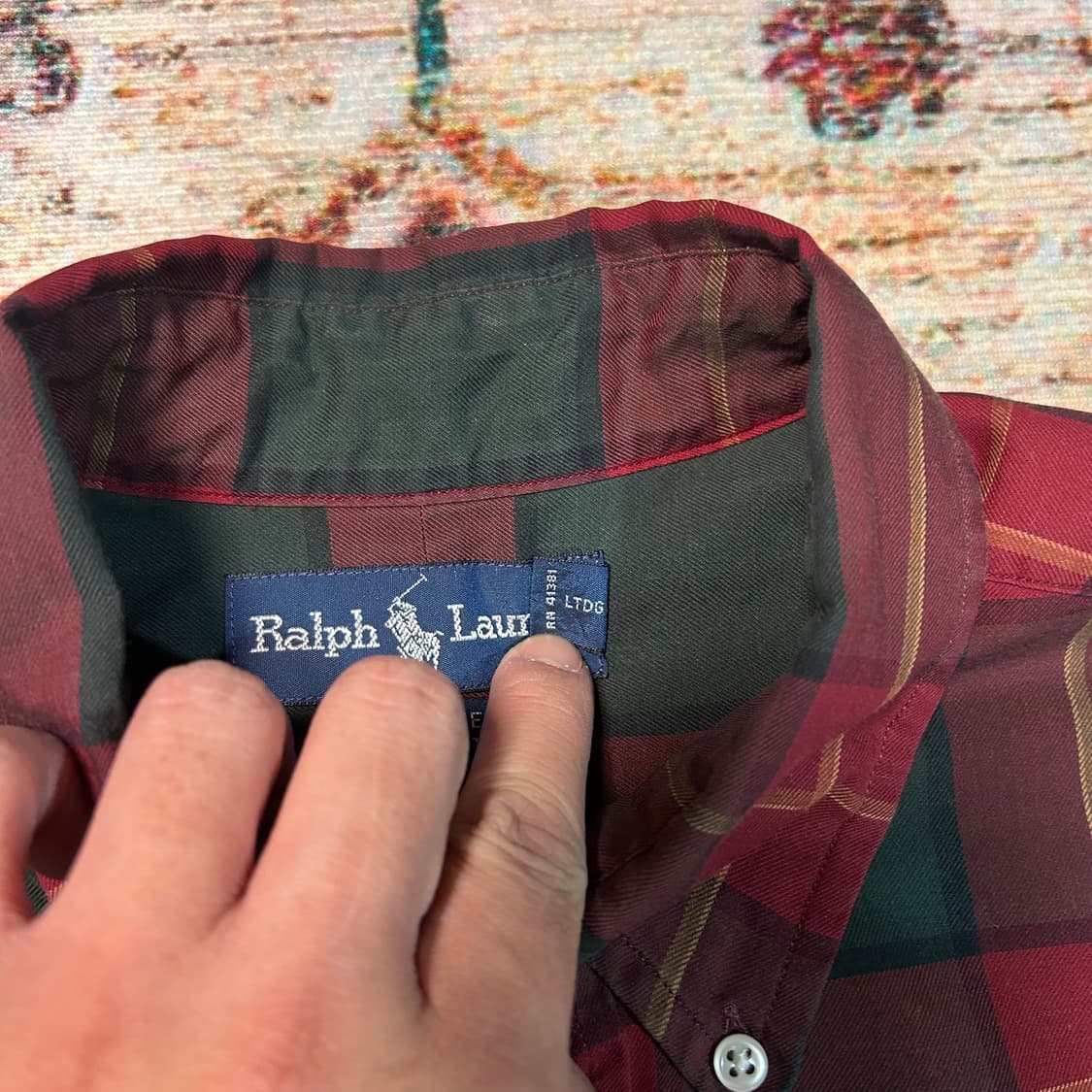 [XL] 폴로 랄프로렌 레드 그린 체크셔츠 상품이미지4