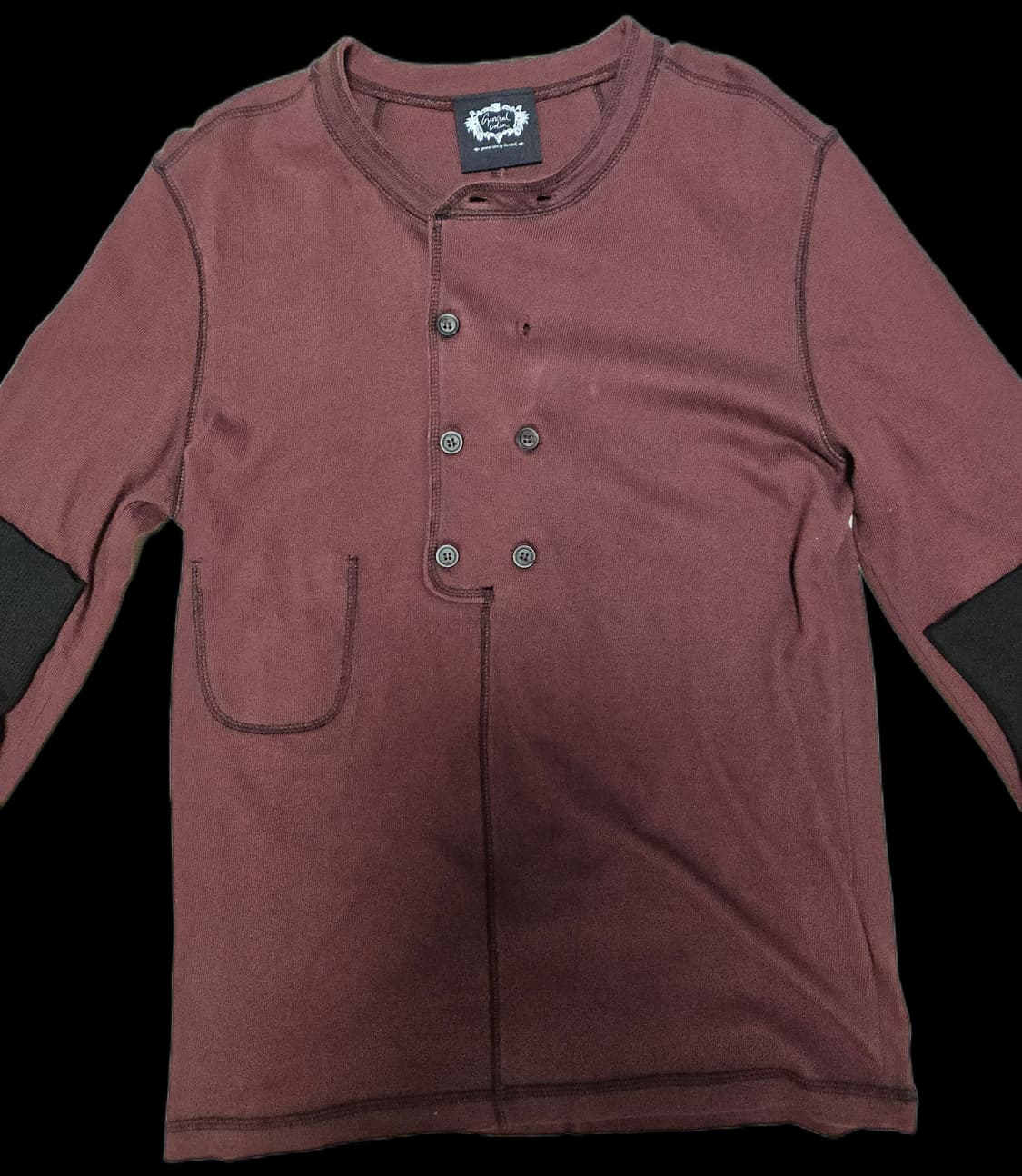 버건디 스판 헨리넥 상품이미지2