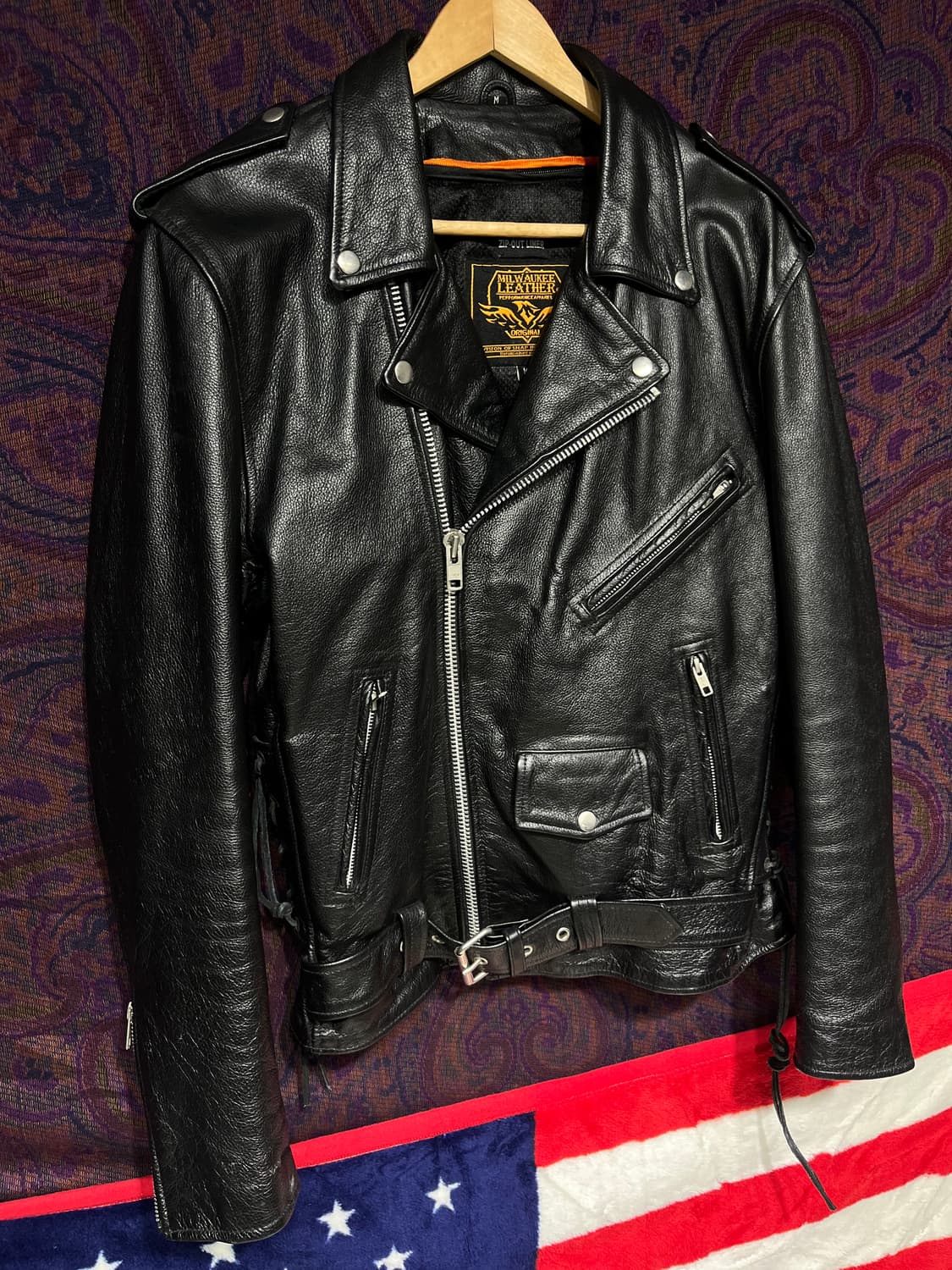 밀워키 레더 블랙 가죽 라이더 자켓 상품이미지3