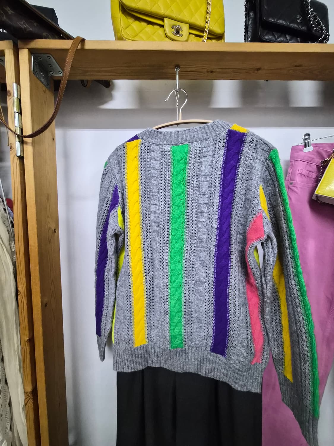 베네통 멀티컬러  케이블 봄니트. 상품이미지6