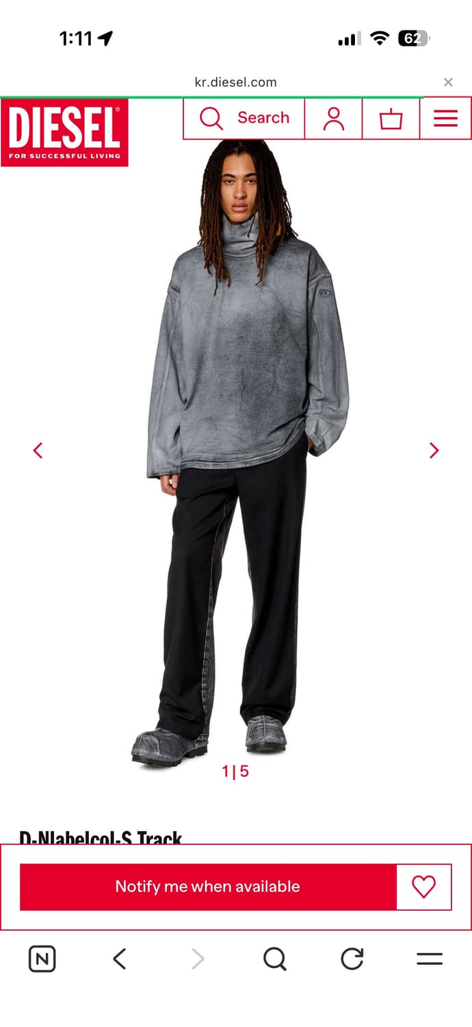 디젤 D-Nlabelcol-S Track 발광 데님 스웨터 상품이미지3