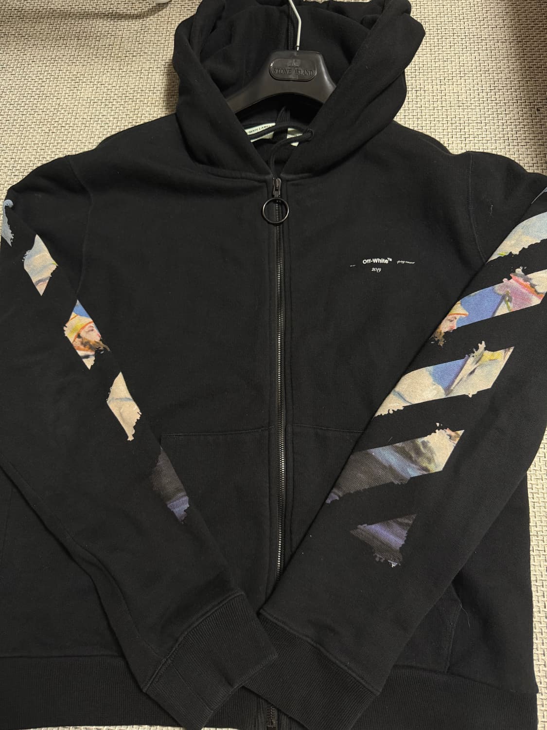 정품 오프화이트 유화 후드집업 M사이즈 상품이미지1