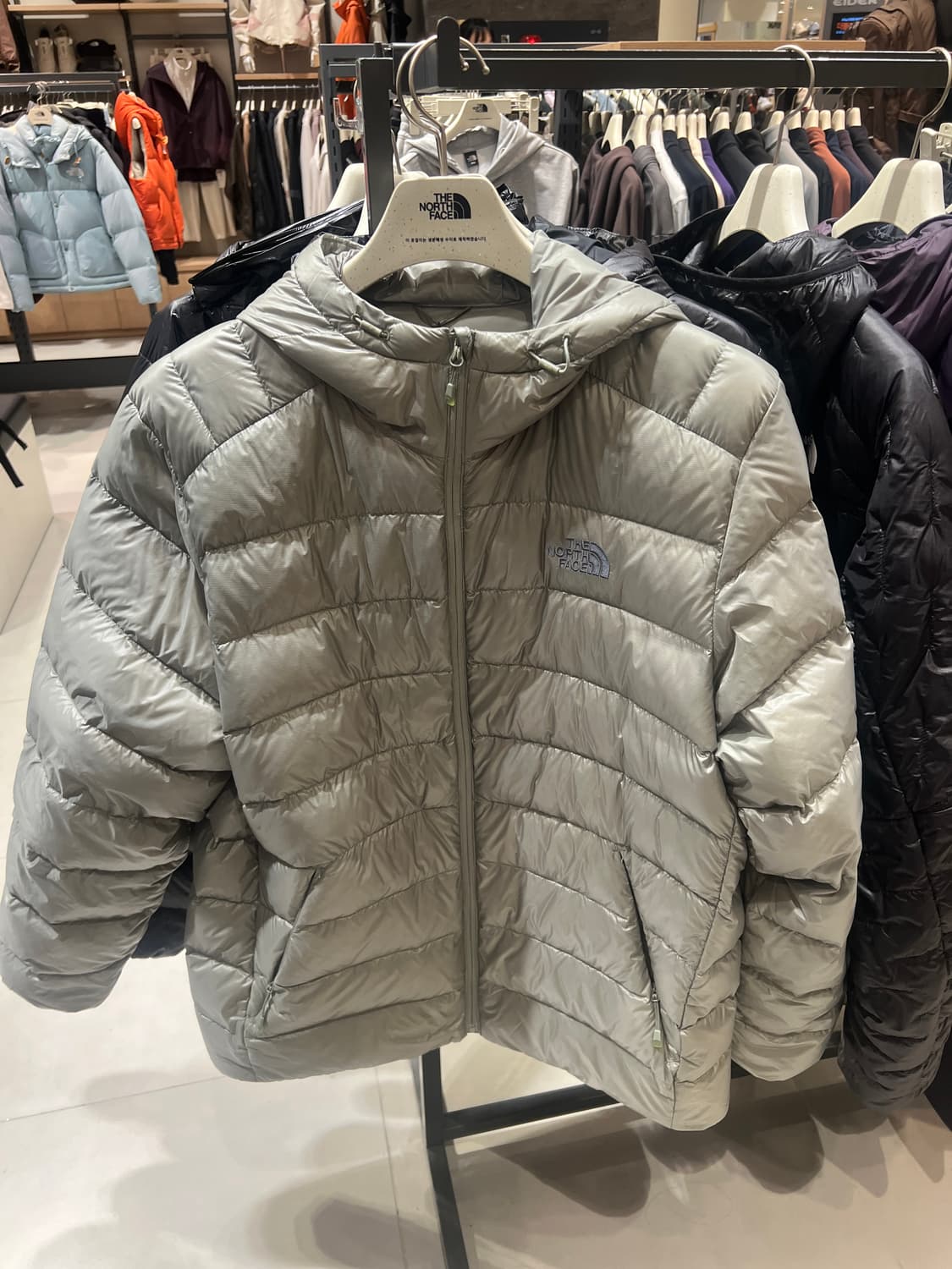 (L) 노스페이스 마티에 경량패딩 라이트 카키 덕다운 새상품 상품이미지5