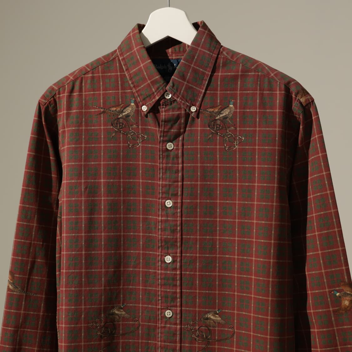 폴로 랄프로렌 꿩 프린팅 체크 셔츠 상품이미지1