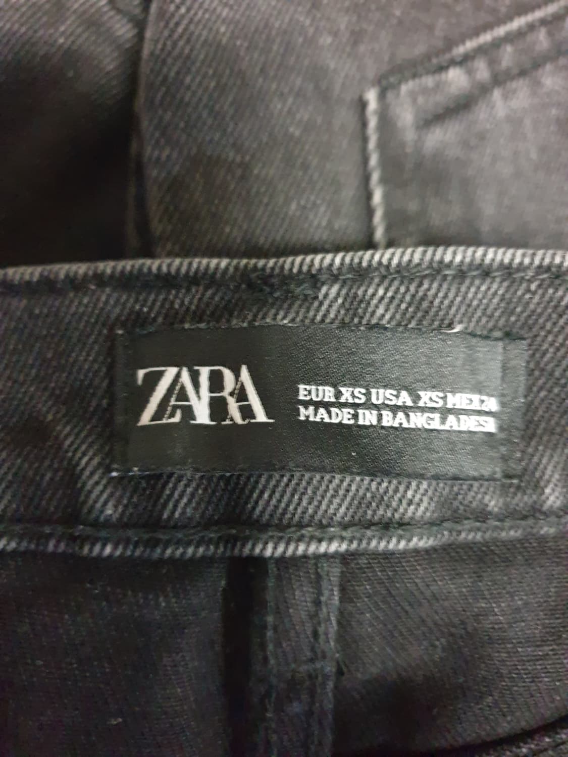 (블랙라벨) 자라 밑단 트임 데님 롱스커트 흑청 (XS) 상품이미지5