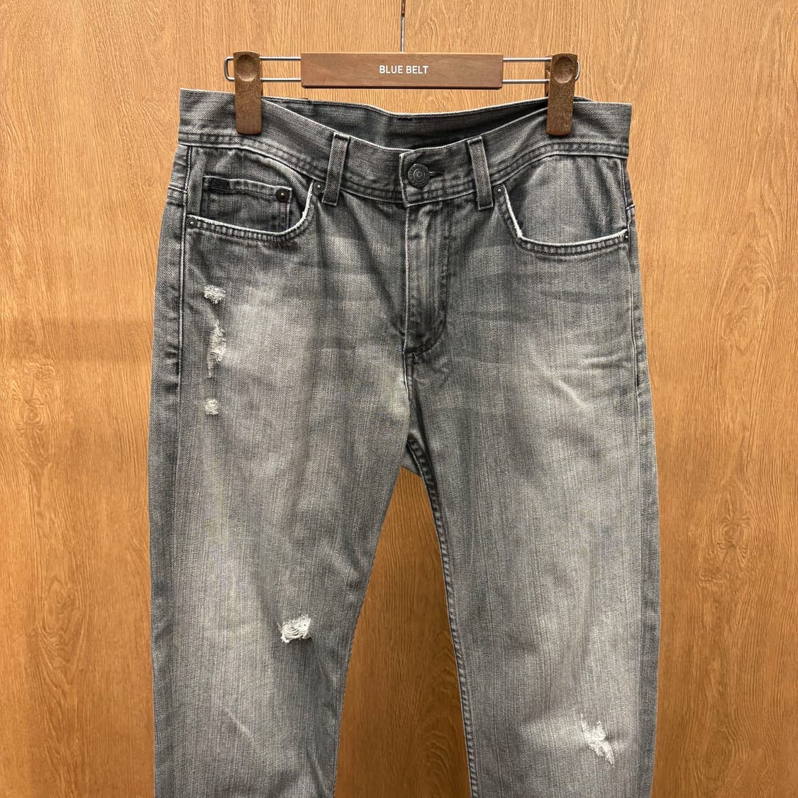 아르마니 익스체인지 스트레이트 데님 팬츠 빈티지 워싱 디테일 그레이 상품이미지4