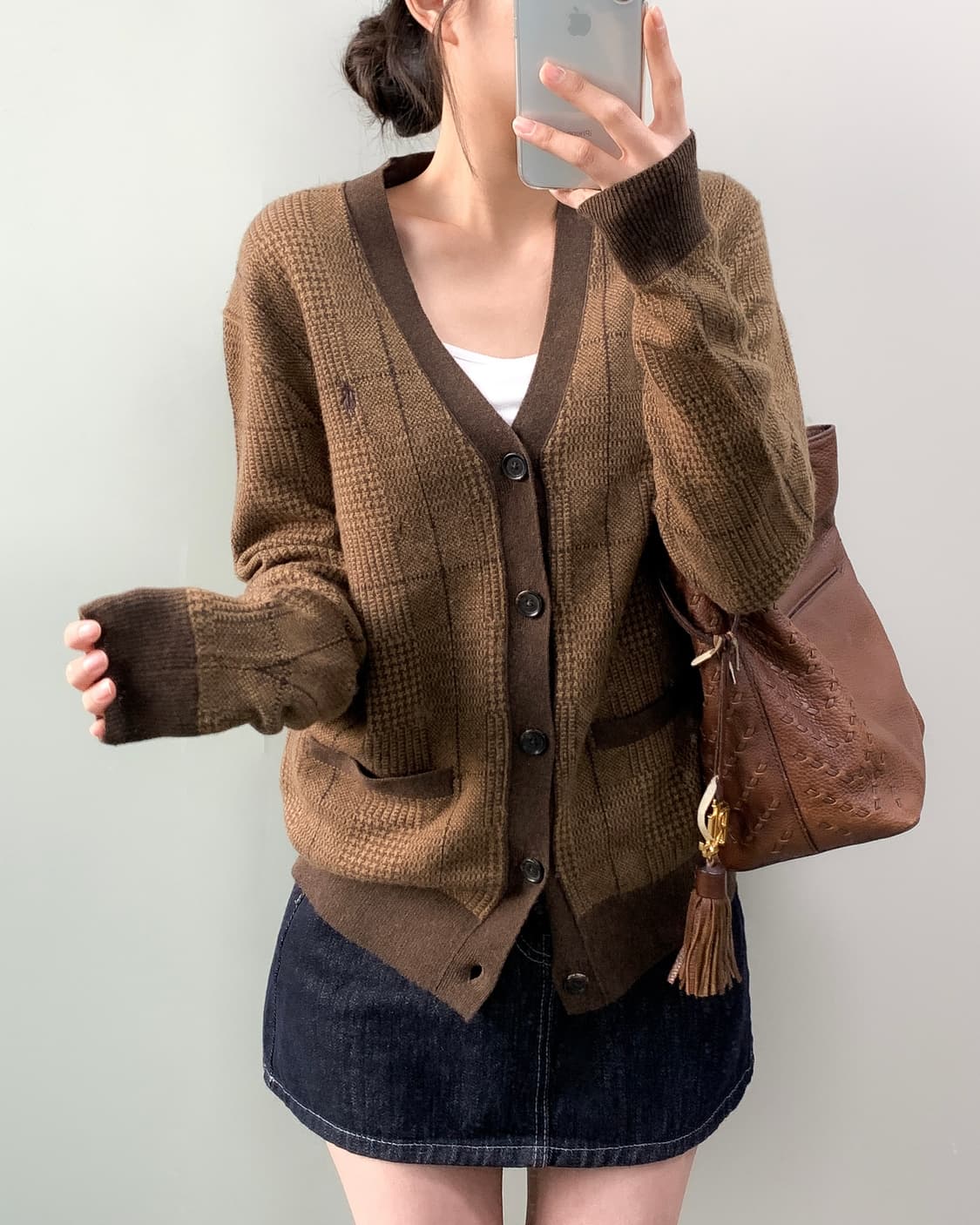 폴로 글렌체크 가디건 상품이미지1