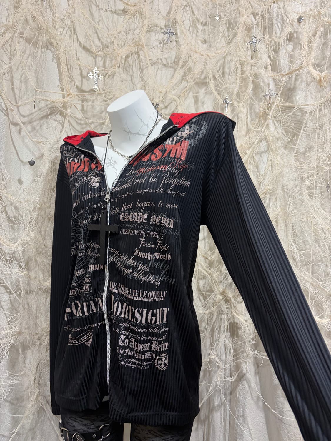 PUNK Glitter Stripe Hoodie Zip up 상품이미지8