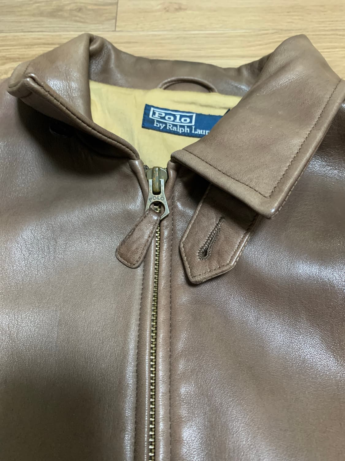 90s 폴로 랄프로렌 맥스웰 브라운 레더자켓 상품이미지5
