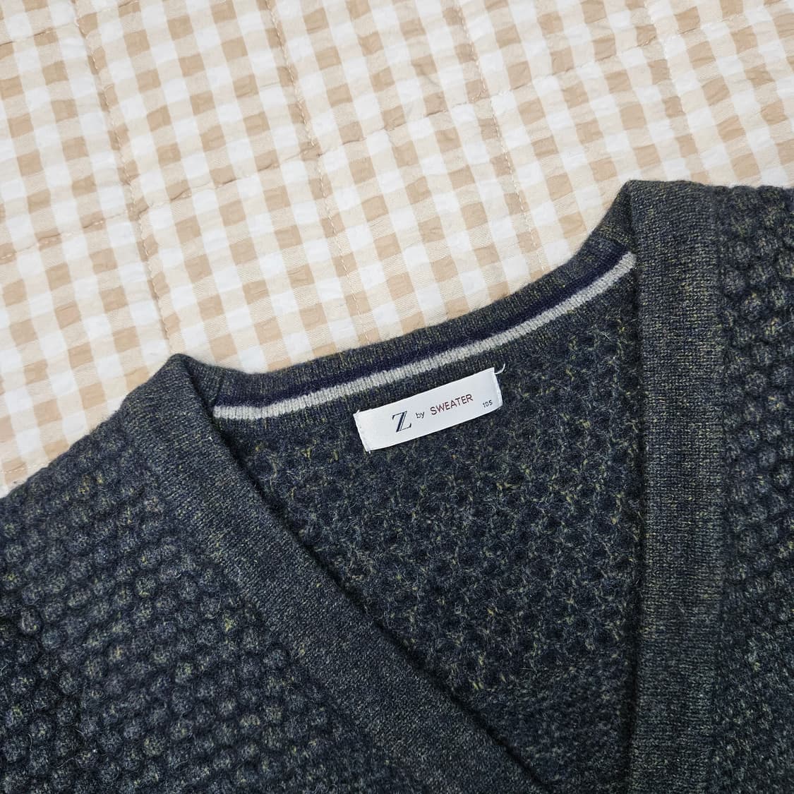 지오지아 울 니트 브이넥 가디건 남자100 상품이미지2