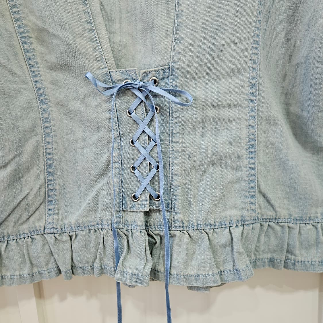 데이지 넥 데님 반팔 자켓 상품이미지7