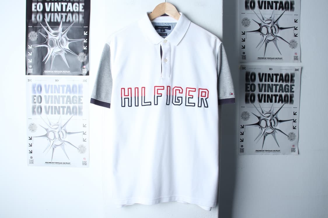 (L-XL) 타미힐피거 반팔 카라 티셔츠 부분에이징 빅로고-H30270 상품이미지2
