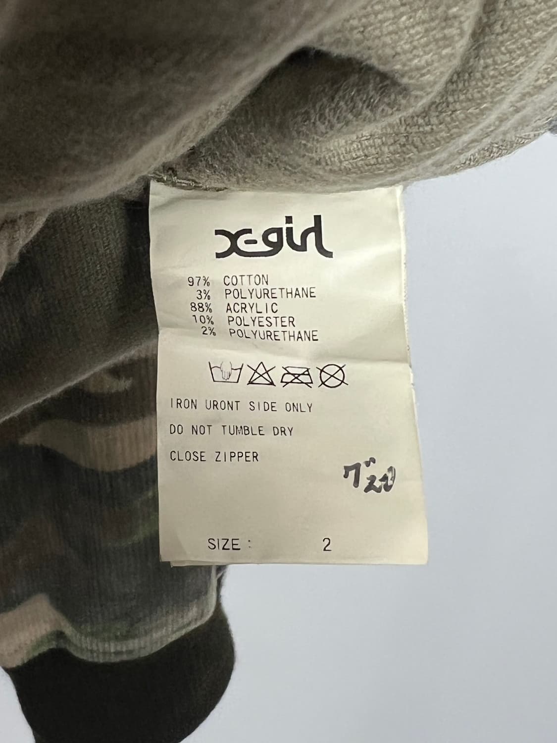 X-GIRL 카모플라쥬 코듀로이 집업 자켓  상품이미지6