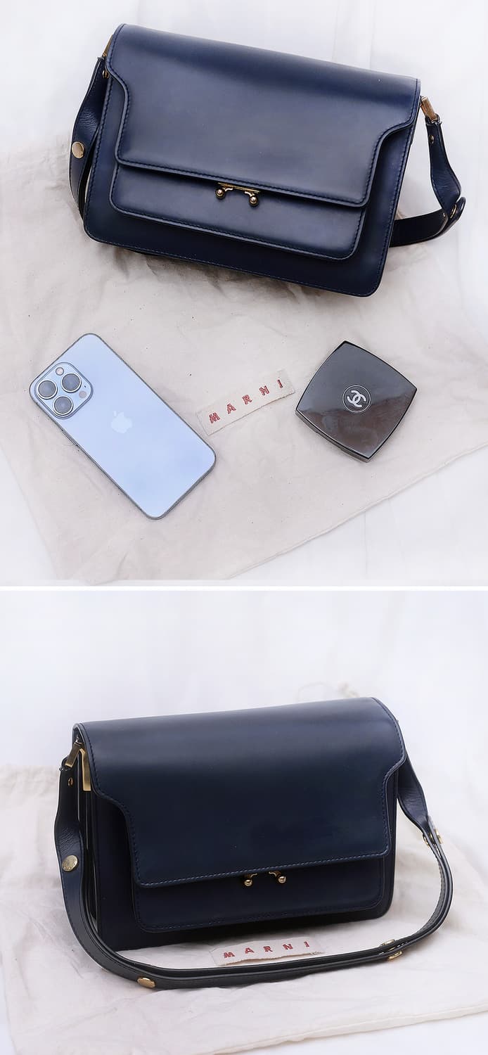 마르니 (MARNI) 트렁크백 미듐 카프스킨 네이비블루 (숄더.크로스) 상품이미지2