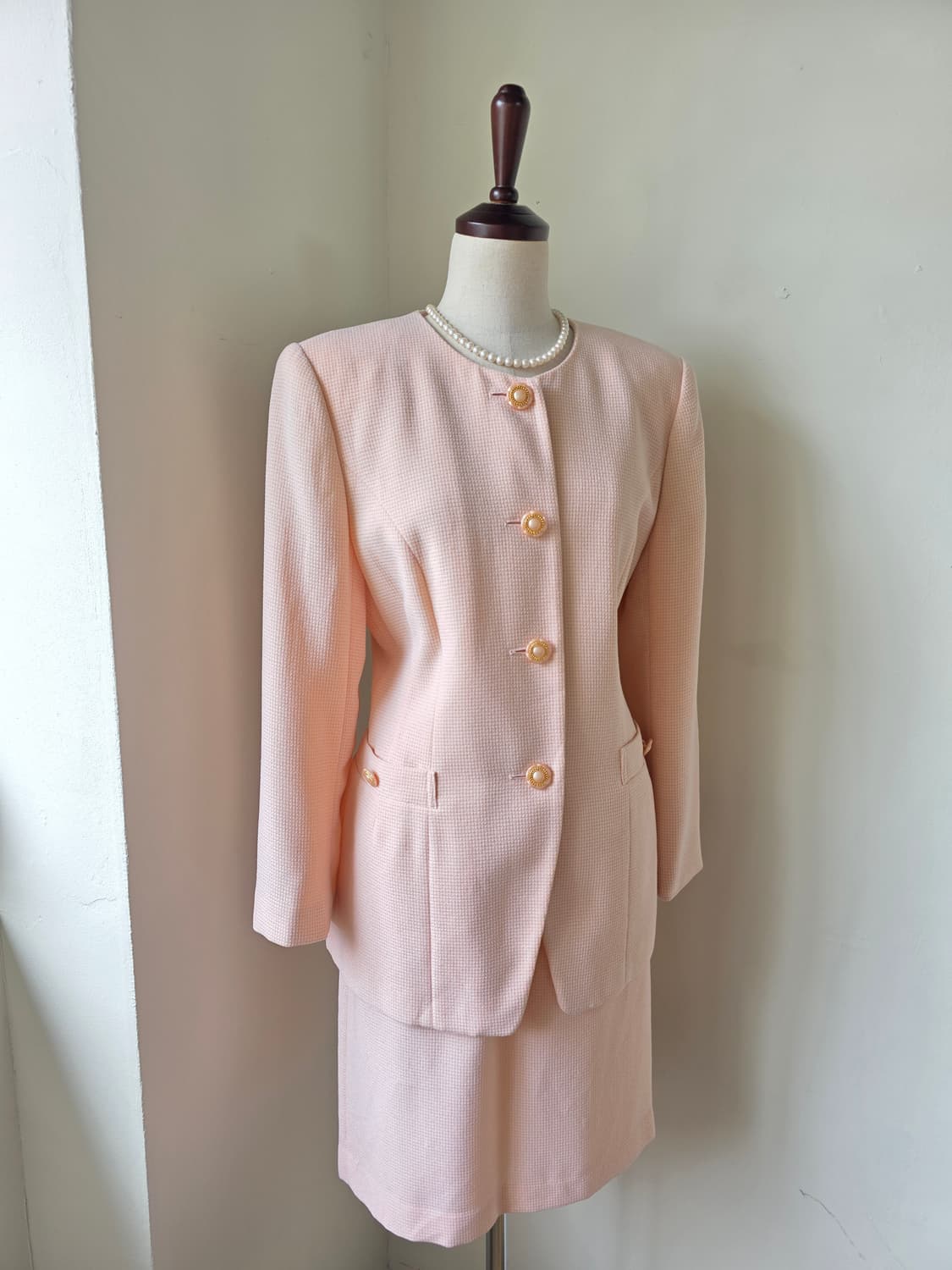 핑크 코랄 트위드 셋업 상품이미지2