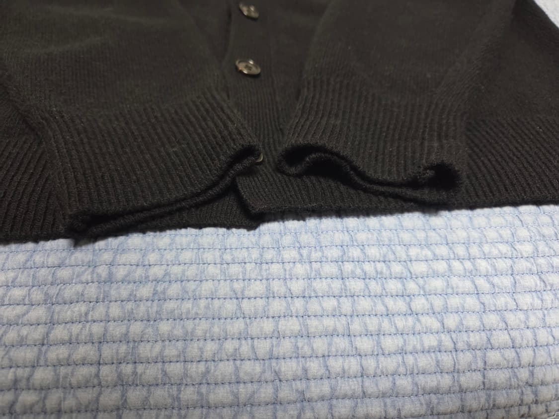 유니온블루 솔리드 크롭 가디건 블랙 L 상품이미지3