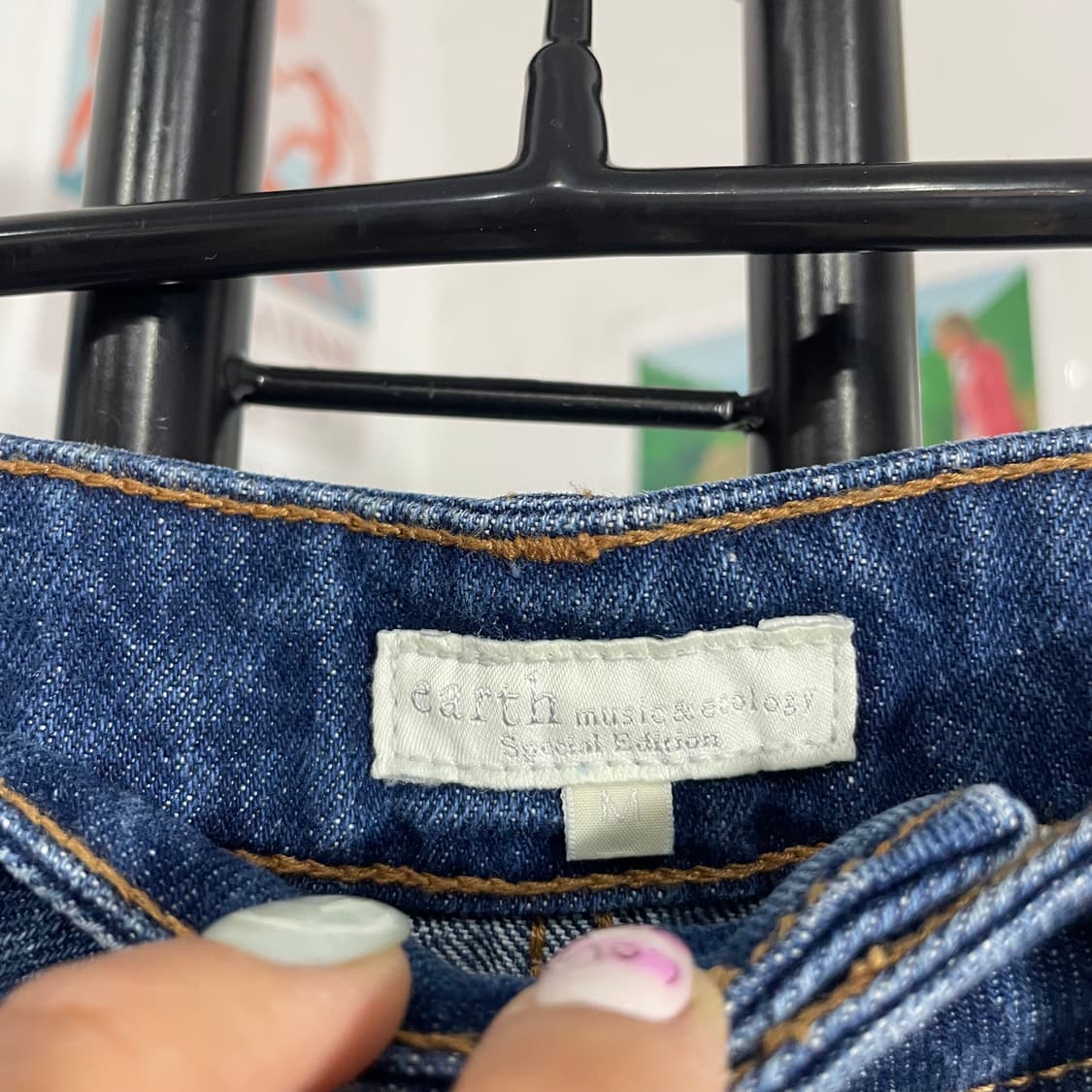 어스뮤직 데님 워싱 롱 스커트 상품이미지5