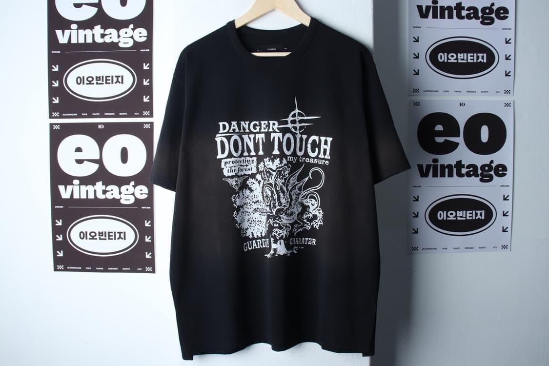 (L-XL) 일꼬르소 반팔 티셔츠 나염프린팅 블랙 올드스쿨-H32464 상품이미지2