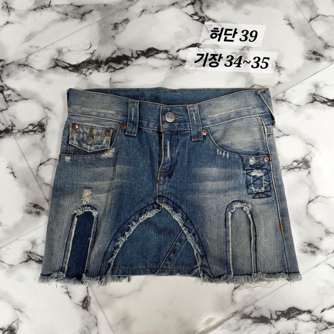 트루릴리전 패치워크 청치마 상품이미지5