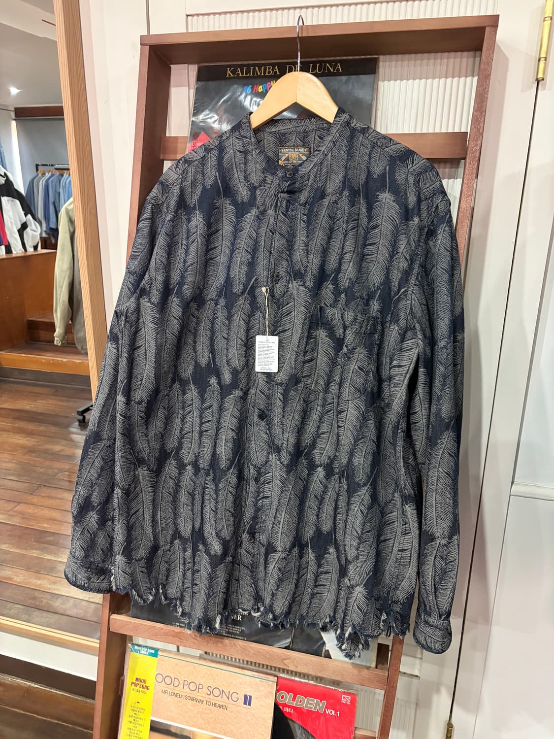 캐피탈 맥파이 데님 스탠드 셔츠 다크 인디고 4사이즈 상품이미지1