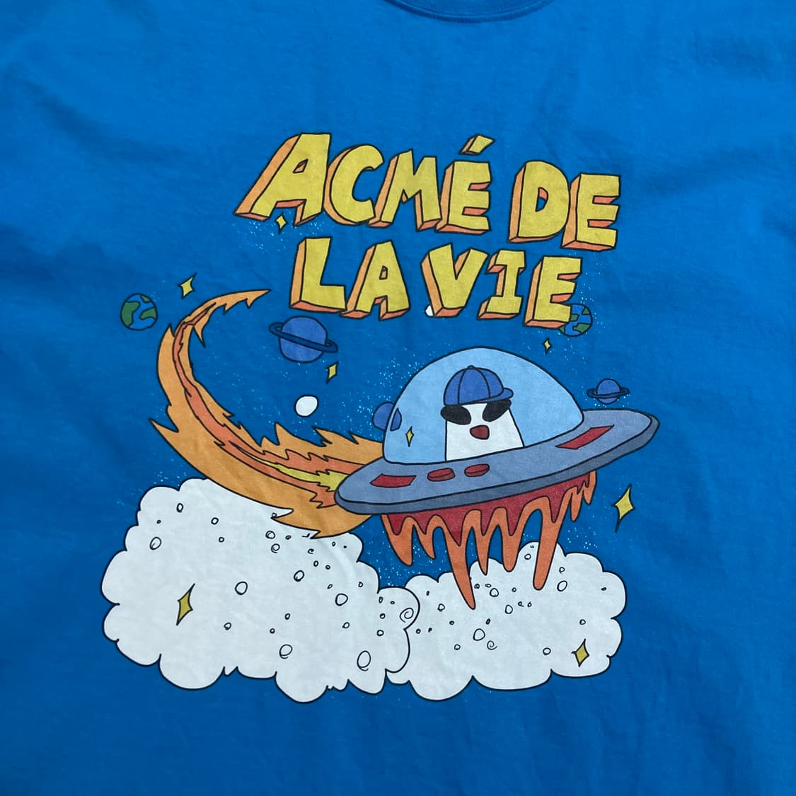 아크메드라비 스페이스쉽 빅로고 블루 반팔티 상품이미지3