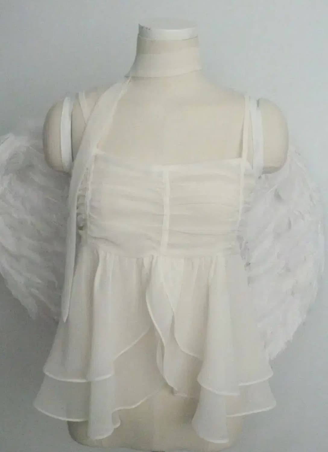 Angelnumber555 튤립 슬리브리스 크림 스카프 세트 상품이미지1