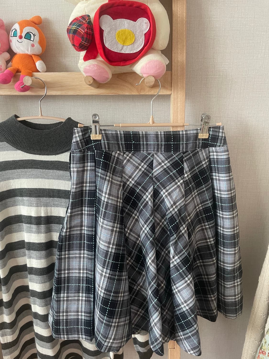 모리걸 빈티지 무채색 사와코 케이프 set 🩶🖤 상품이미지4