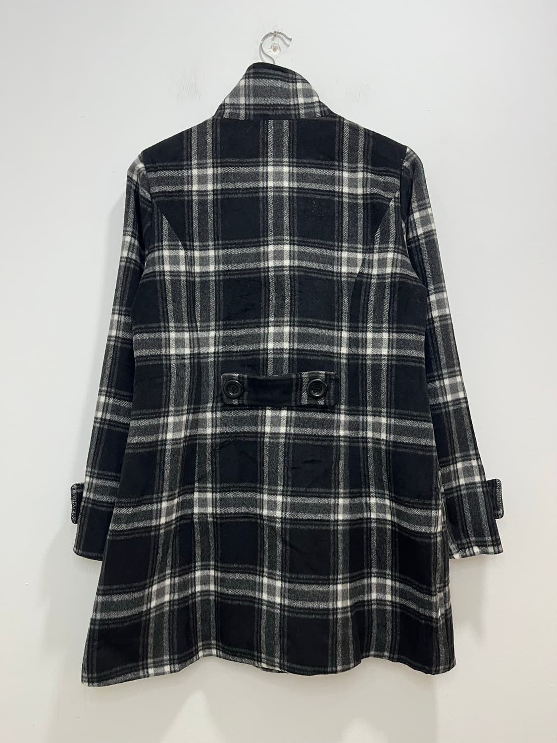 일본 빈티지 FOVL 락펑크 체크 더블버튼 미디 코트 상품이미지8