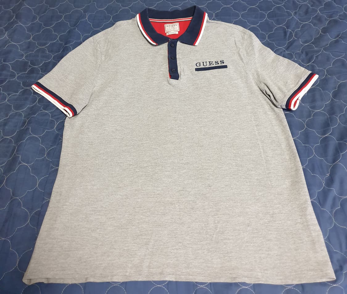 (빈티지)게스 00s  레귤러핏 반팔 카라티 그레이 (M) 상품이미지1