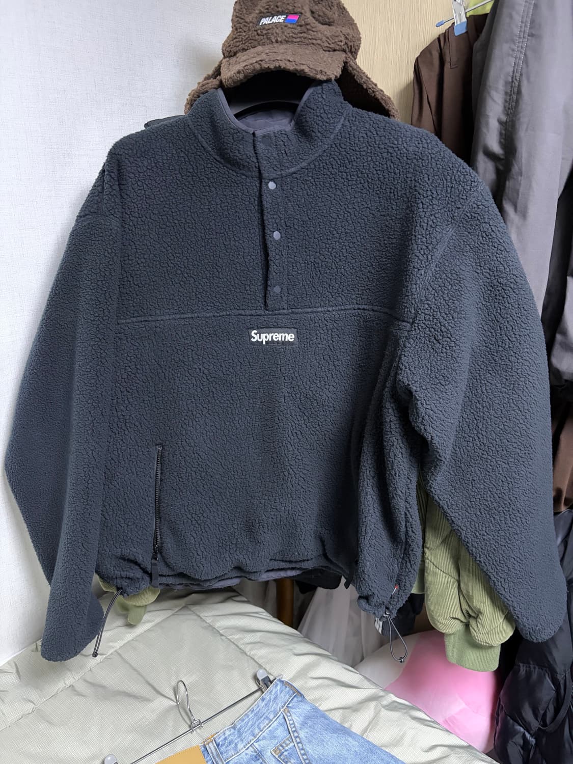 슈프림 폴라텍 셔링 리버시블 풀오버 블랙 24FW 상품이미지1