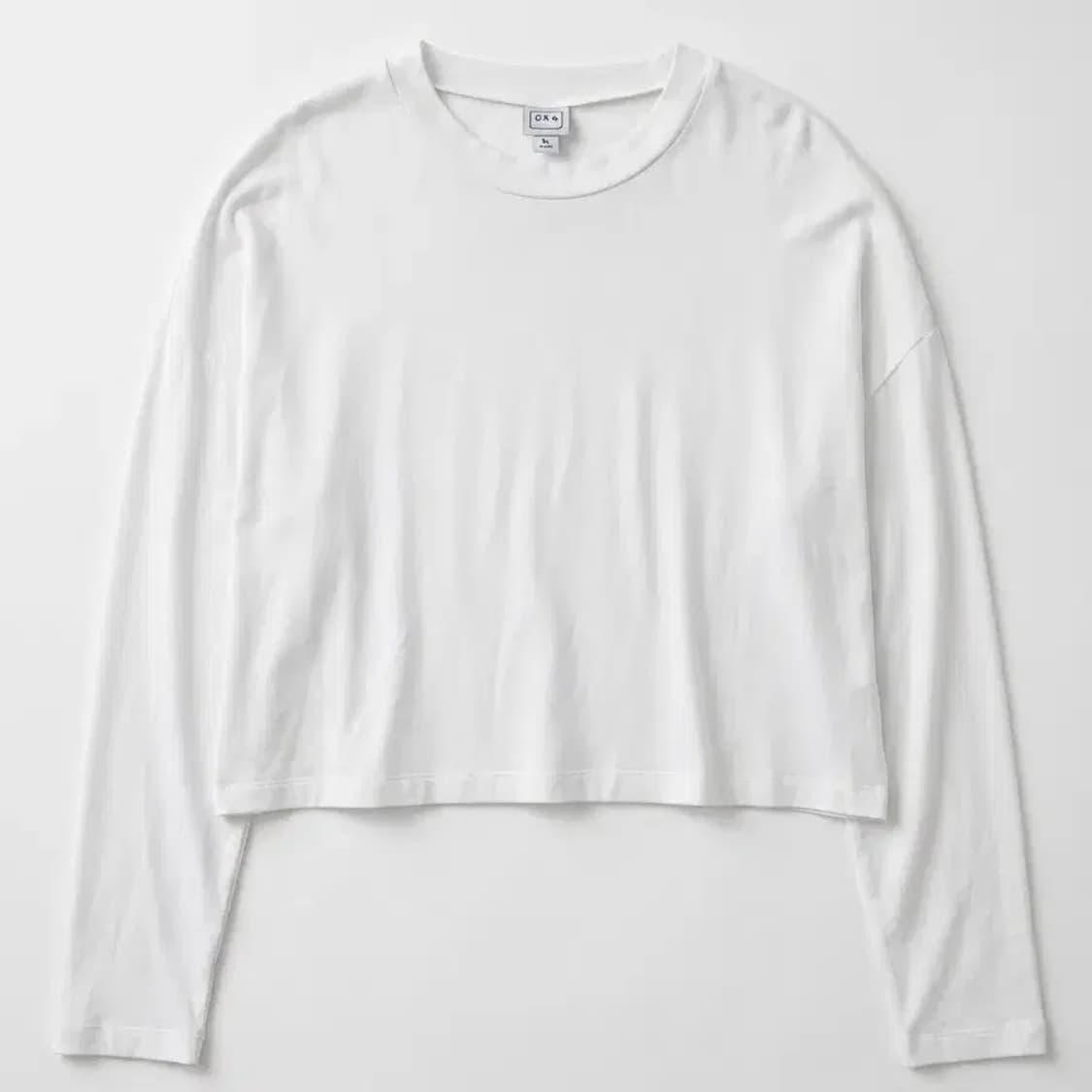 NYLORA 화이트 크롭 긴팔 티셔츠 M/L 상품이미지1