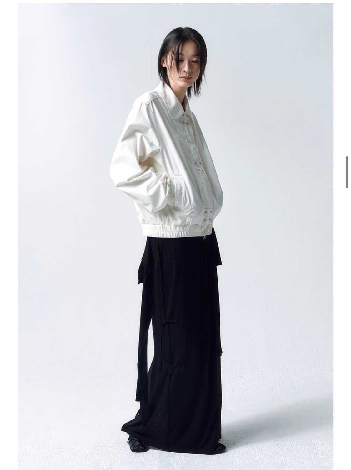 인사일런스 레이어 맥시 스커트 블랙 스몰 상품이미지2