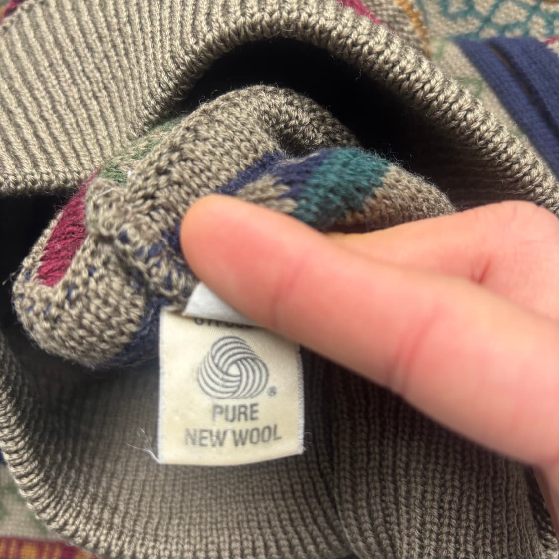 Australia 빈티지 멀티 패턴 울 니트 스웨터 L 상품이미지10