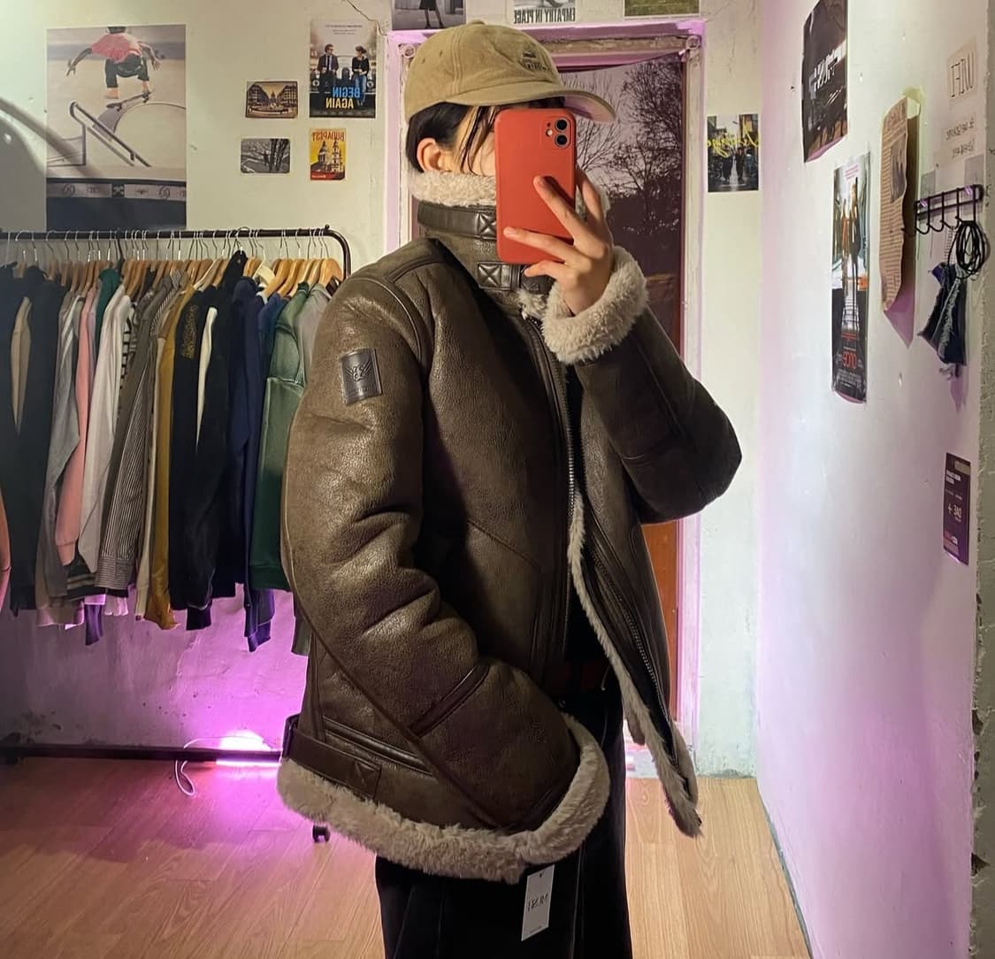 버커루 풀 쉐르퍼 무스탕 재킷 남여공용 상품이미지2