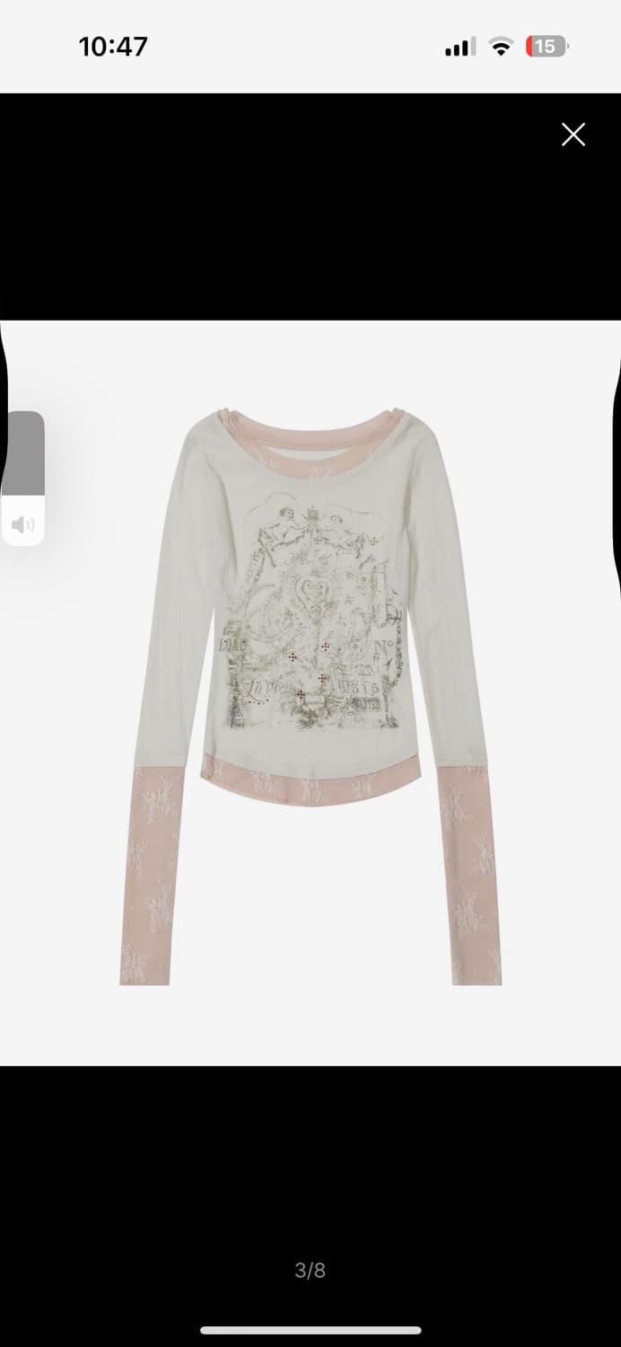 스컬프터 Triple Lace Layered Tee Ivory 상품이미지1
