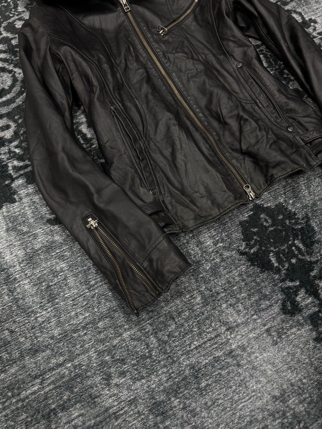 Edge rupert leather hood jacket 상품이미지4